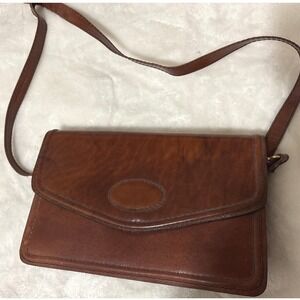 Ceancarel Classic Vintage Brown Genuine Flap Envelope Leather Shoulder Bag